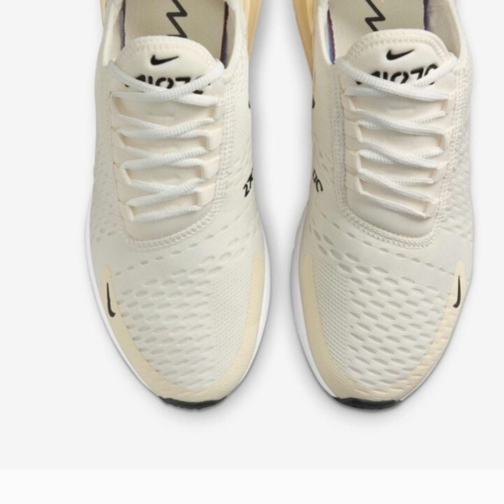 Nike Air Max 270 Sail Coconut Milk Black Sneakers Women’s Athletic Shoes NWT Box - Picture 4 of 11